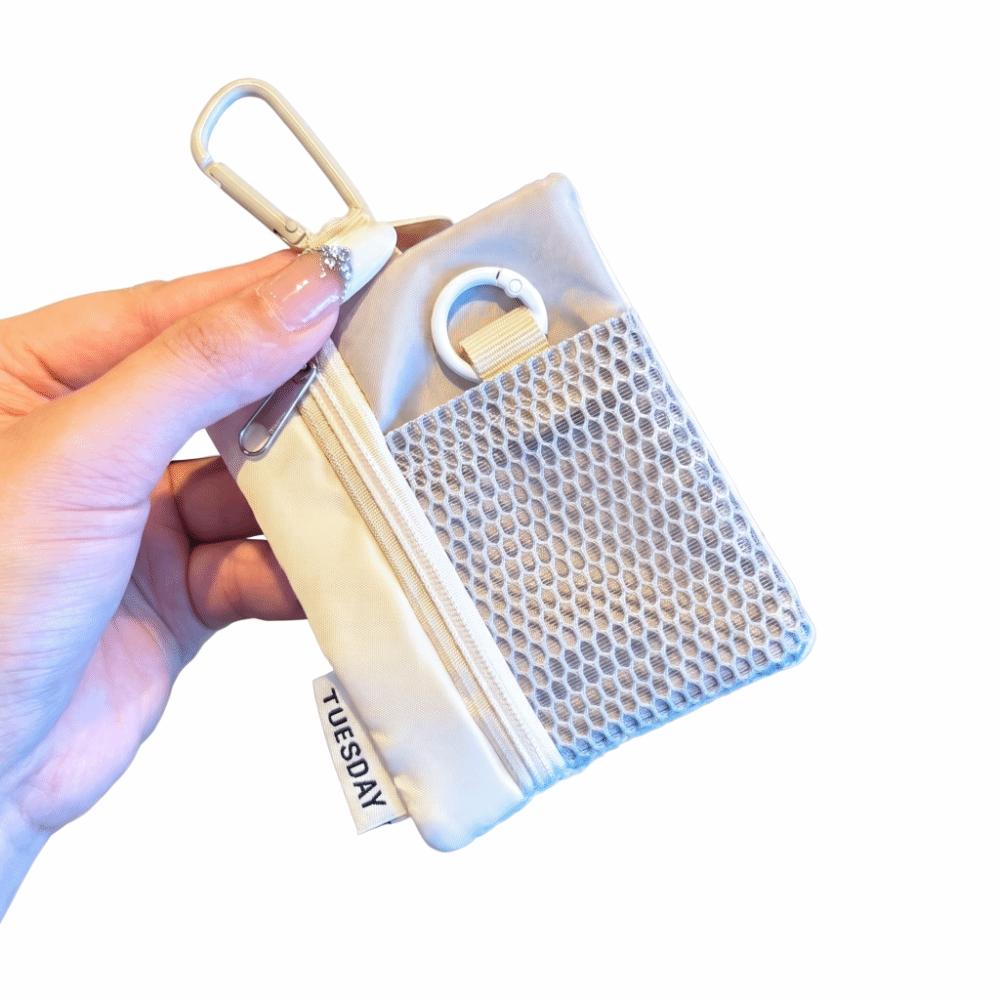 Minimalist Design Earphone Bag Zipper Key Pouch Practical Mini Canvas Pouch  Storage Use