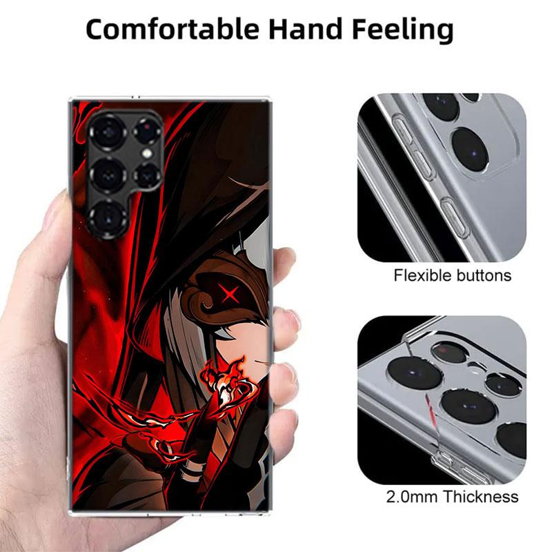 Arlecchino Genshin Impact Capa Phone Case For Samsung S26 Ultra S25 Edge Galaxy S23 S21 S20 S24 FE S22 S10 Plus Cover Clear TPU