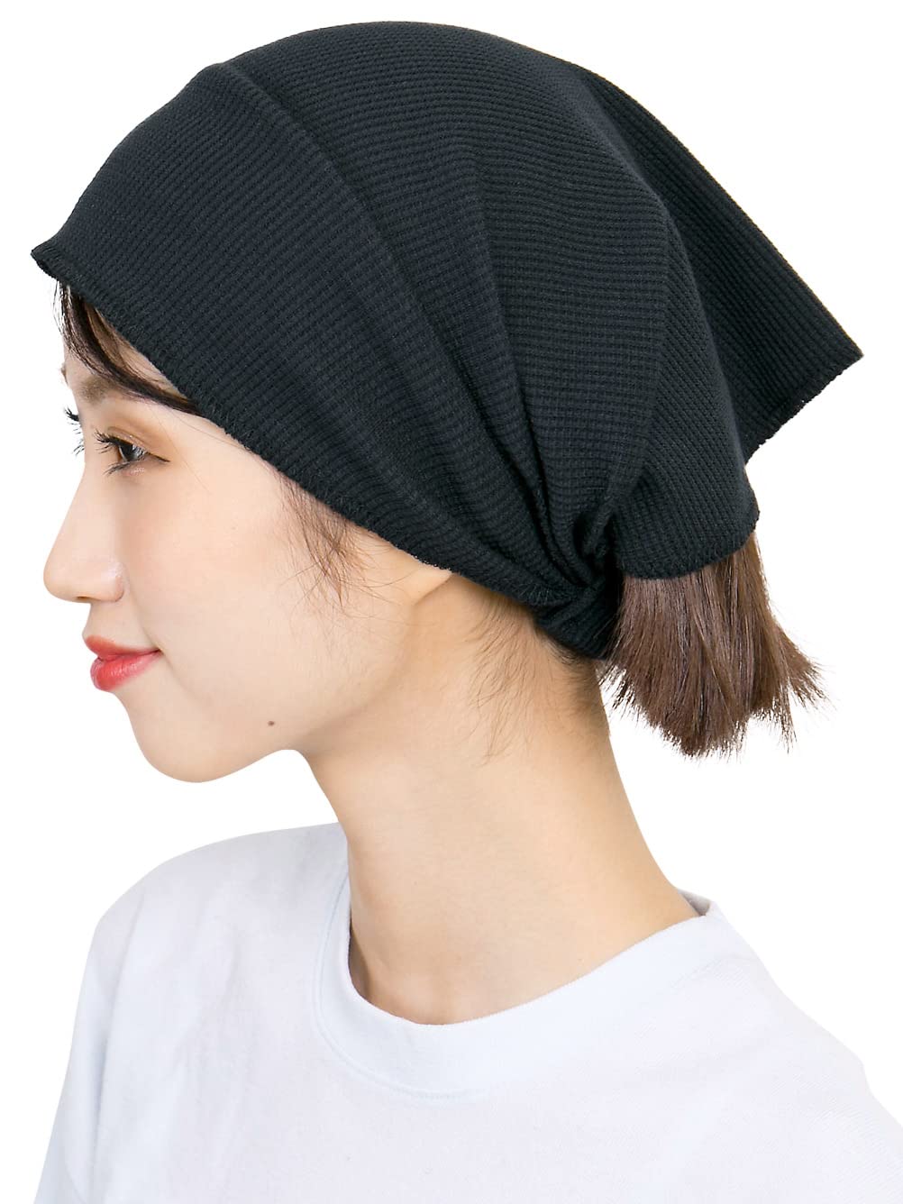 

Закушон Широкая Вафельная Бандана Сделано в Черная Повязка для Волос, Япония, чёрный