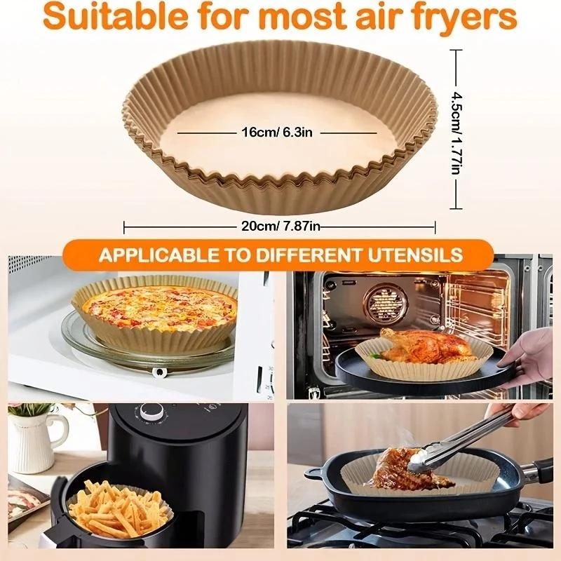 50/100pcs Air Fryer Paper Liners, Non-stick Disposable Liners, Baking Paper for Air Fryer Oil-proof, Food Grade for Baking