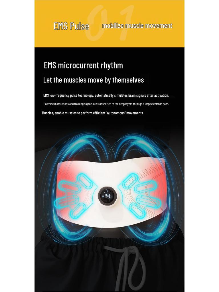 EMS Pulse Waist Massager: Microcurrent Heating Fitness Belt for Exercise and Relaxation