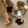 2025 Autumn and Winter New Round Head Leather Matte Plush Thin Martin Snow Shoes Warm Boken Women's Short Boots