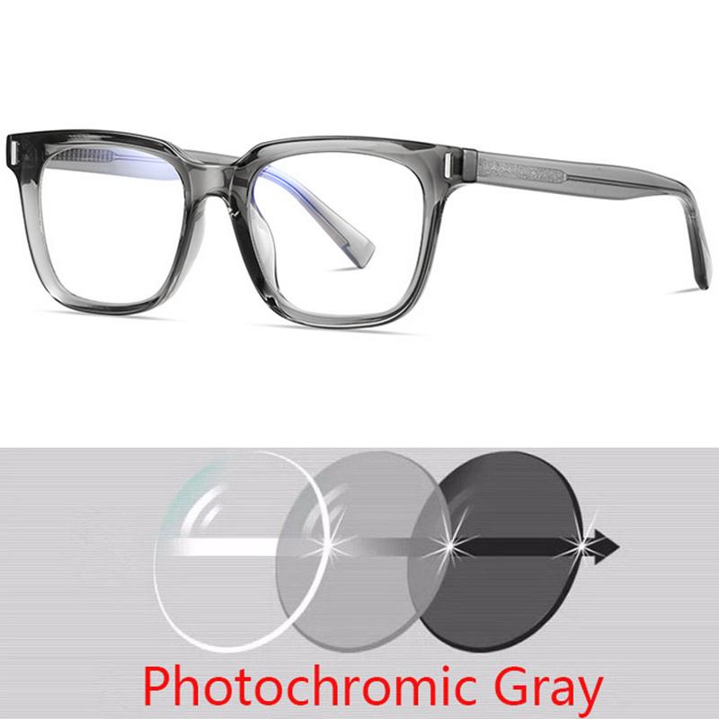 Square Photochromic Glasses Men Women Myopia Eyeglasses Students Short Sight Eyewear 0 -0.5 -1 -1.25 -1.5 -1.75 -2.0 To -6