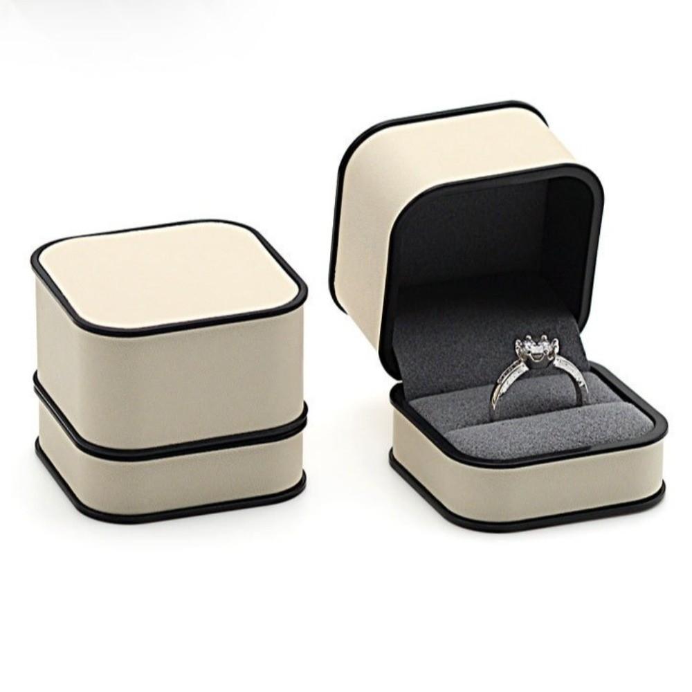 Velvet-lined Earring Box PU Jewelry Box Fashion Ring Bracelet Necklace Organizer