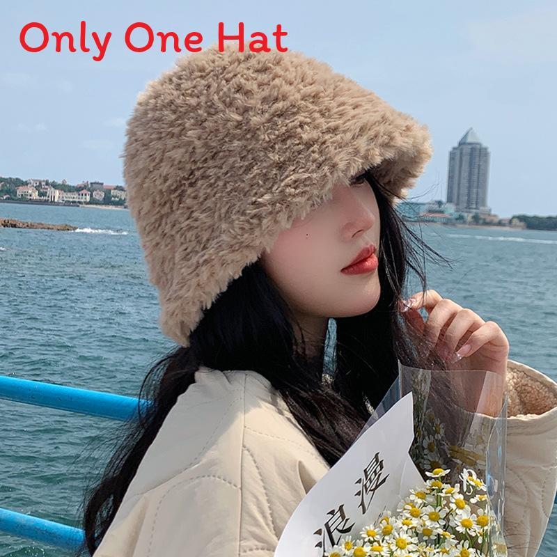 Fall Winter Woolen Water Bucket Hat With Cozy Knit For Women коричневый