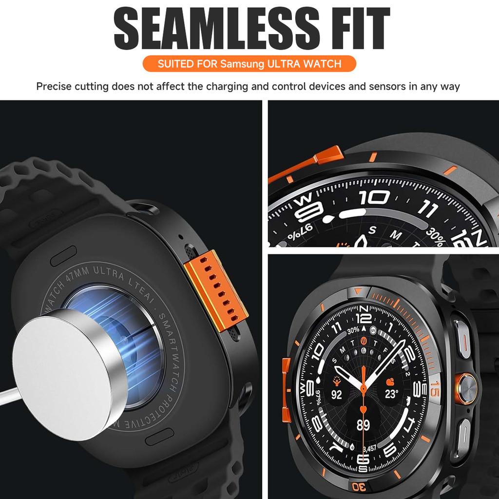 Metalllegierungsgehäuse für Samsung Galaxy Watch Ultra 2026 47mm Luxuriöser Bumper-Schutzrahmen für Galaxy Watch Ultra 47mm Abdeckung Zugriff
