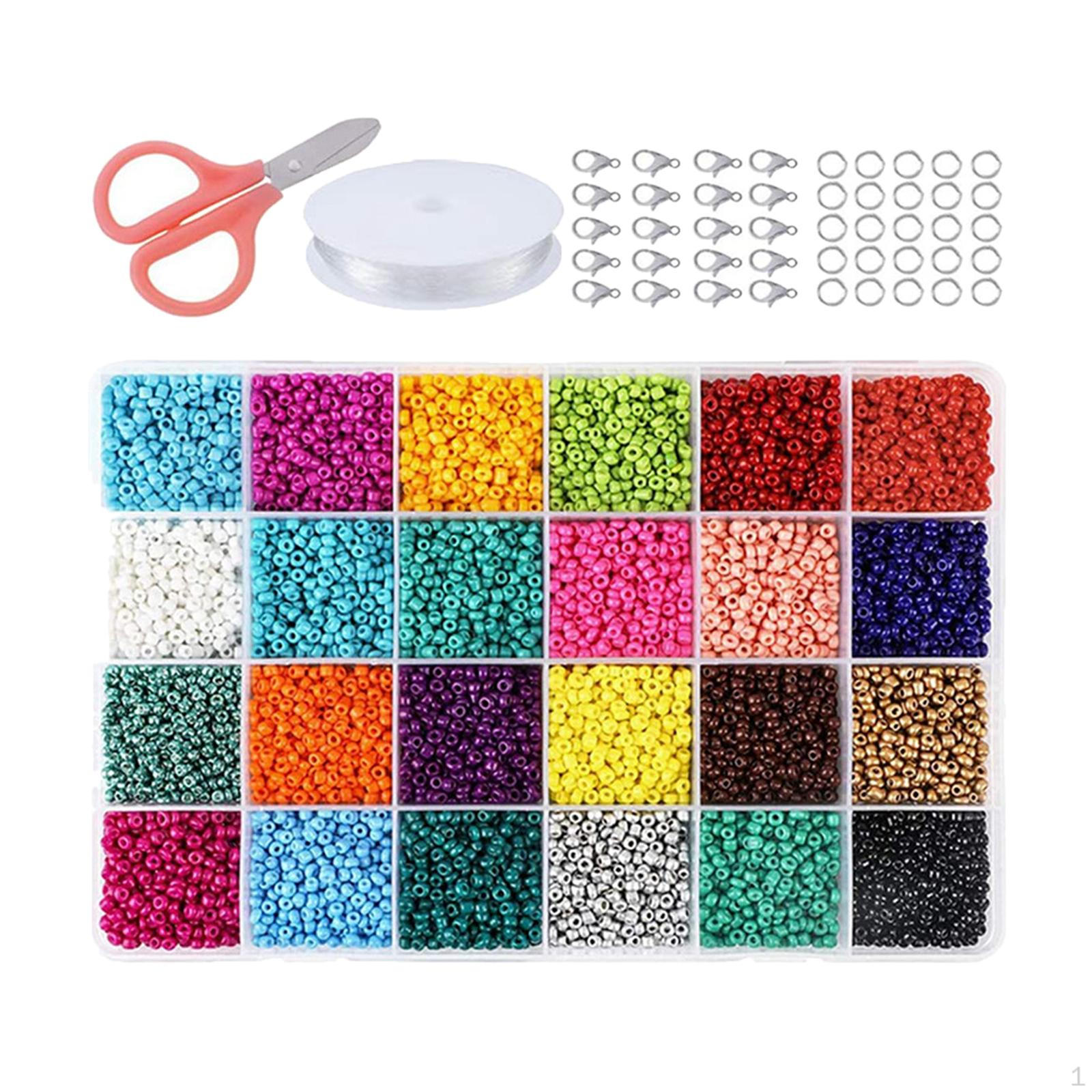 

24 Colors Round Clay Spacer Beads, Mixed 2mm 3mm 4mm Glass Beads for Jewelry Making Findings, 4mm 6000pcs