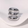 Stainless Steel Geometric Open Ring for Men Women Minimalist Glossy Thick-Line Knuckle Ring Vintage Trend Versatile Jewelry Gift
