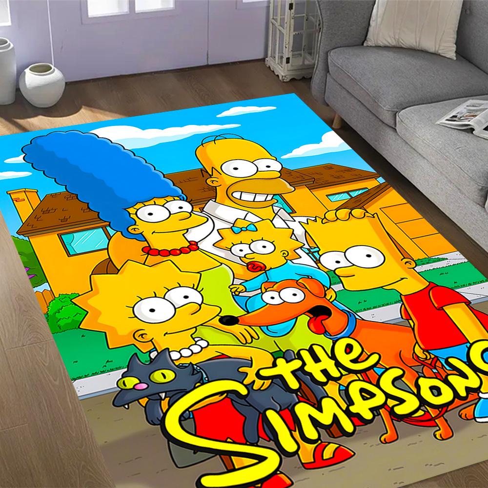 Simpsons Family Adventure Themed Anti-Slip Rugs - Polyester Home Decor, Suitable for Bedrooms, Living Rooms, Doorways, Studios, and Decorations