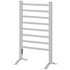 Elektryczny podgrzewacz do ręczników podłogowy lub ścienny 150W z 8 prętami i timerem 2-4 godziny, 53x35x90 cm, Srebrny