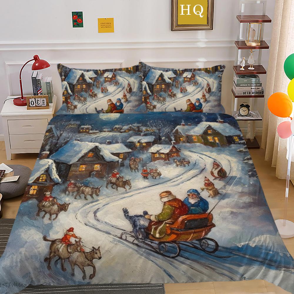 3D vánoční tisk přehozů do ložnice Dekor z mikrovlákna v plné velikosti Vysoce kvalitní designový dívčí bytový textil
