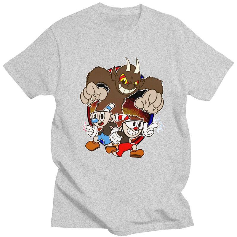 Custom Hot Game Cuphead T Shirts for Men 100 Cotton Tees Tshirts Tshirt