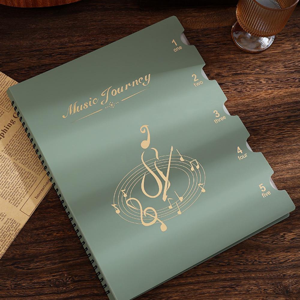 20/30 Sleeves Spiral Music Folder Non-reflective Document Organizer Retro Sheet Music Binder