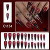 Halloween Press On Nails Almond Fake Nails Spider Acrylic Nails Glossy False Nails Stick On Nails Full Cover Fake Nails