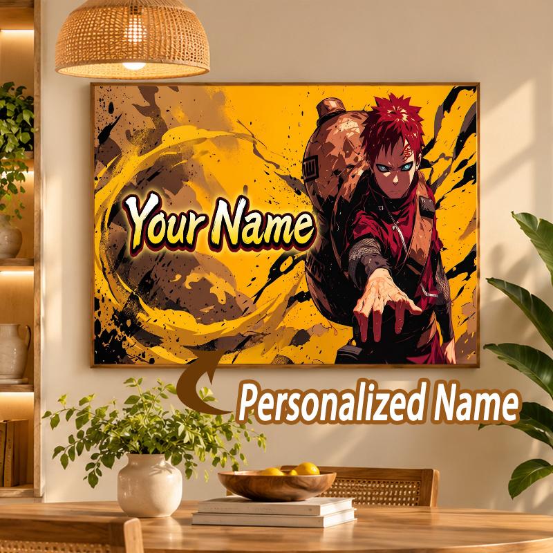 Gaara Naruto Custom Name Diamond Painting Personalized 5D Full Drill DIY Diamond Art Home Decor
