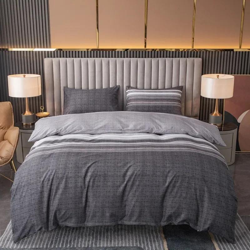 3pcs Printed Brushed Duvet Cover Pillowcase Three Piece Set High Quality Skin Friendly Fabric Bedding Cover (without Bed Sheet)