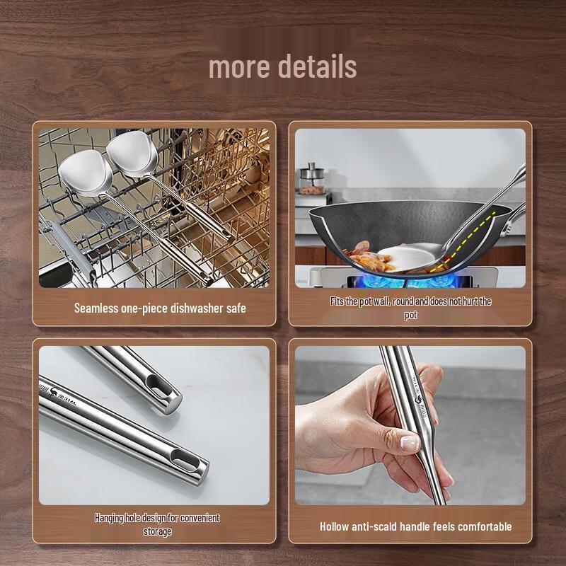 San Si Gang 316L Stainless Steel Wok Spatula