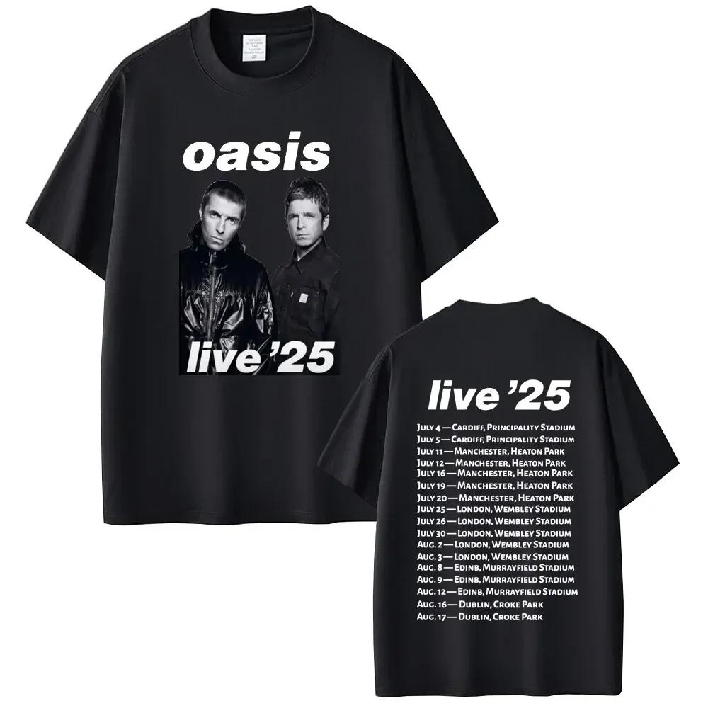 O-Oasis Live 25 Tour T Shirt Men Women Gothic Vintage Overd Tshirt Men's High Quality  Short Sleeve T-shirts#Color(6)