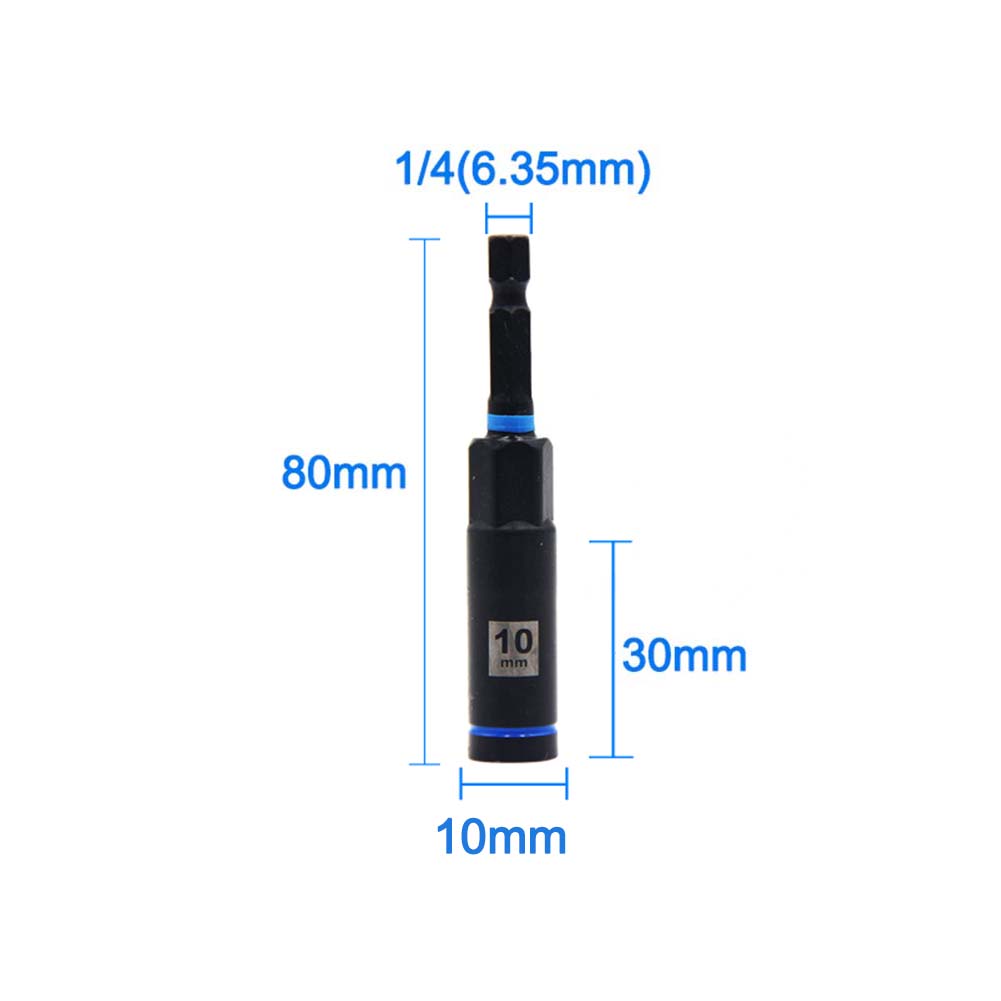 80mm Hex Socket Nut Driver Drill Bit Adapter 1/3/5pcs Socket Wrench Extension Sleeve 6/8/10/12/14mm Tools Socket Adapter