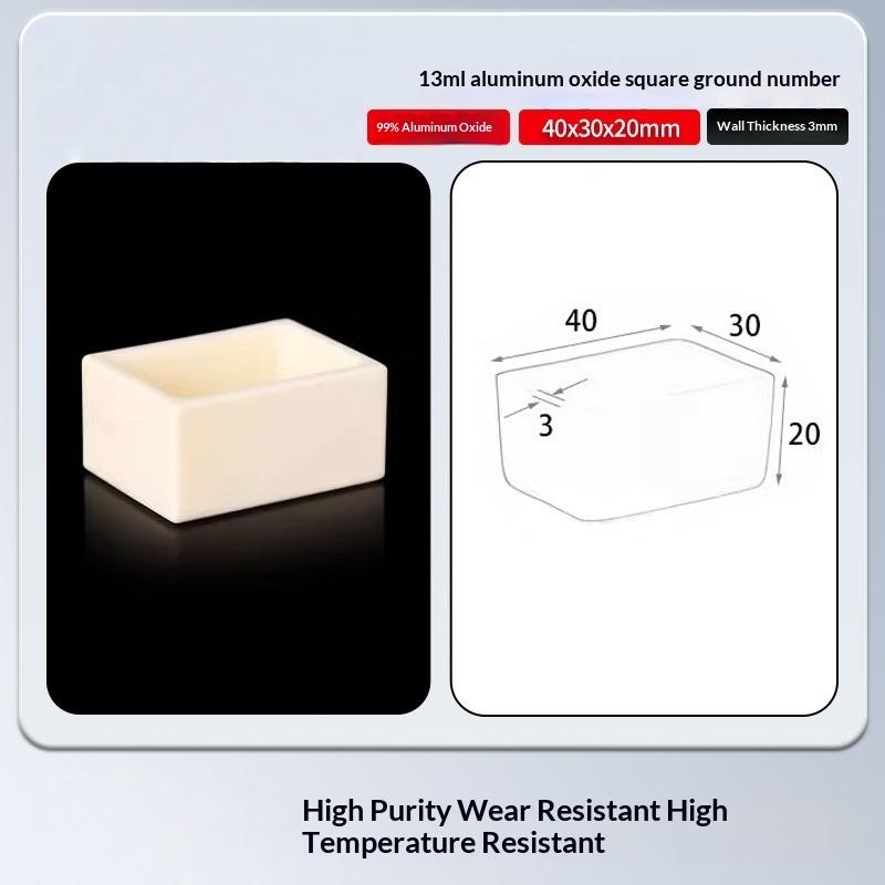 1Pcs High Purity High Temperature Resistant Multiple Sizes Ceramic Crucible 99% Alumina Square Crucible For Laboratory