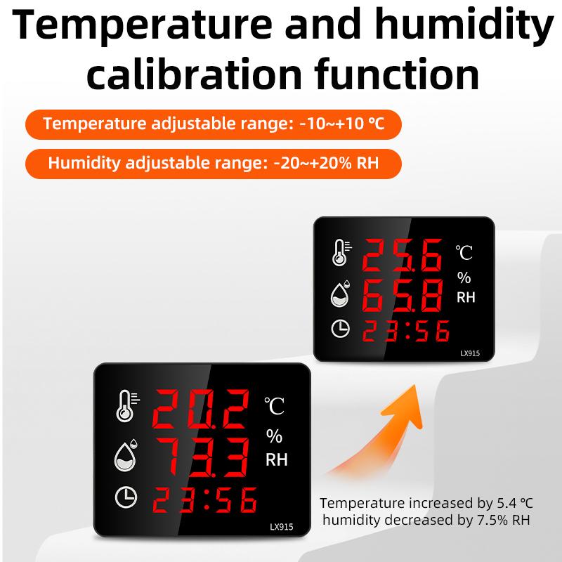 Digital Hygrometer Outdoor Indoor Sauna Thermometer WIth Alarm Digital Wall Clock Temperature Meter And Sensor
