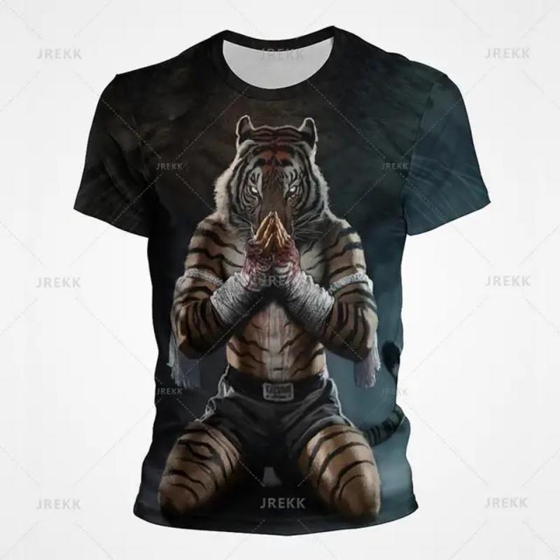 

Muay Thai Gym Graphic T Shirt For Men 3D Thai Boxing Sports Printed Tees Kids Cool Streetwear Short Sleeves Quick Dry Tops XL