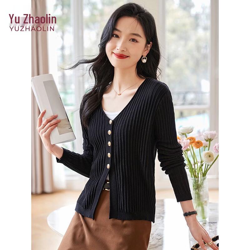 YUZHAOLIN Women s Fashion V-Neck Cardigan with Metal Buckle One Size