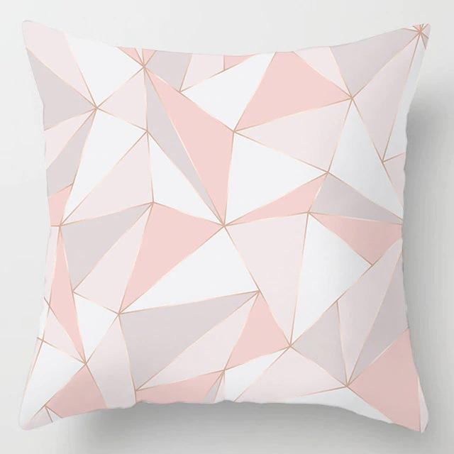 Nordic Pink Geometric Collection Digital Printing Short Plush Pillow Covers For Car Sofa Office Cushion Cover Home Goods