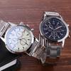 Men Dress Watch Analog Quartz Watch with Three Sub-Dials Stainless Steel Wristwatch for Husband Boyfriend Father Business Date