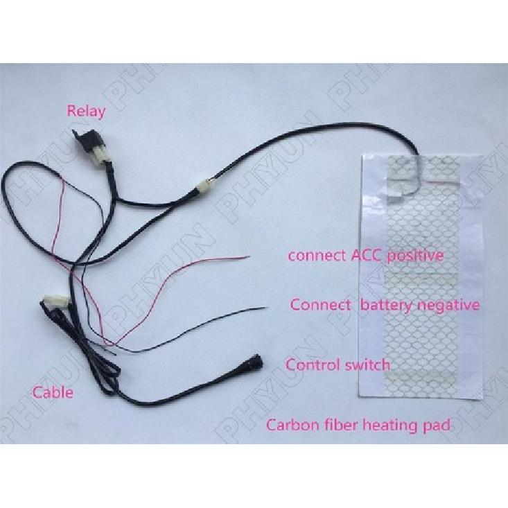 12V Moped Scooter Heated Seat Pad Heater Warmer Pad w/ High/Low Switch Universal