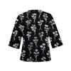 Women's Shirt Blouse Casual Loose Shirts 3/4 Sleeve Print V Neck Tops Print Tops T-shirts Tee