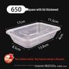Thick Clear Disposable Rectangular Bento Box with Lid - Food-Grade Plastic