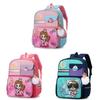 Cute Cartoon Backpack For 1-2 Grade Kids Lightweight Breathable Nylon Material Load Reduction Animal Pattern