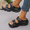 Mode Damen Sandalen Sommer 2025 Neue Klobige Plateau Sandalen Damen Weiche Rutschfeste Strandschuhe Frau Mode Dicke Sohle Eva Sandalen
