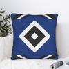 Blauer Diamant HSV Fußball Quadratische Kissenbezüge Zuhause Hamburger SV Bundesliga Kissenbezug Coole Dekoration Sofakissenbezug 45*45