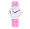 Cartoon Colorful Number Women's Jelly Silicone Strap Quartz Wristwatch