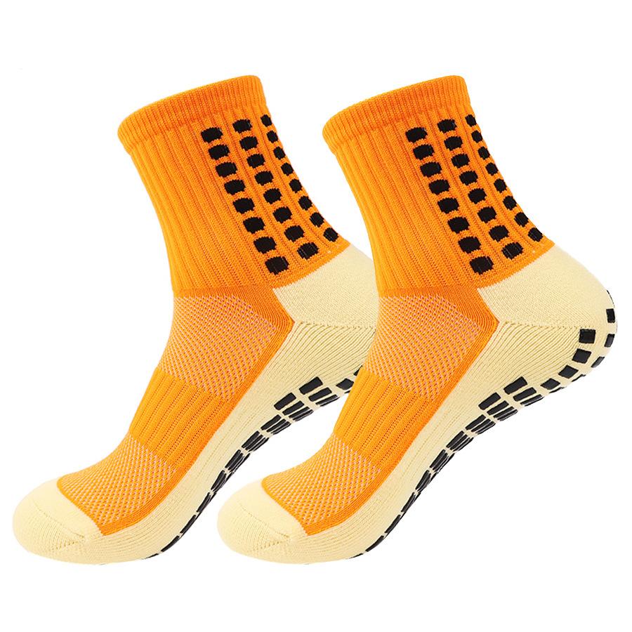 

2 пары нескользящих спортивных носков с утолщенной подушкой, нескользящие футбольные носки с цепкой тягой для футбола, баскетбола, спорта 2 pairs оранжевый