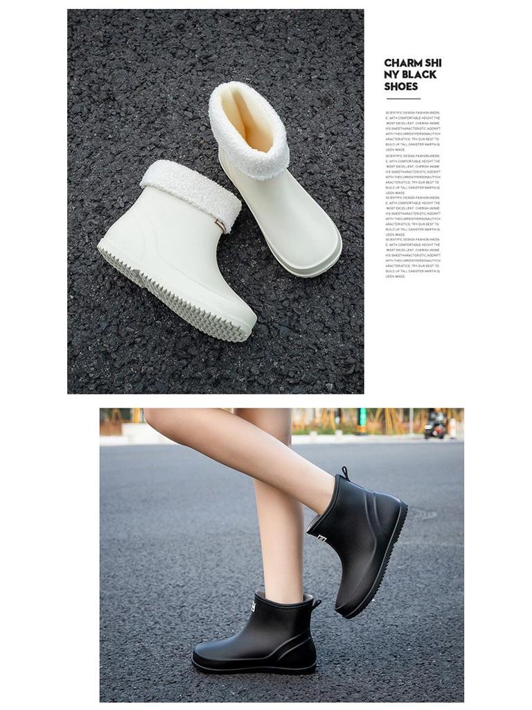 2024 Women's Waterproof Fashion Rain Boots - Wear-Resistant & Warm