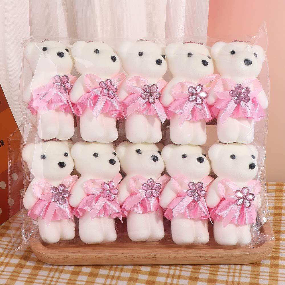 10pcs/set Plush Animal Bear Plush Foam Toys Foam Bear Cartoon Bouquet Doll  Graduation Gifts