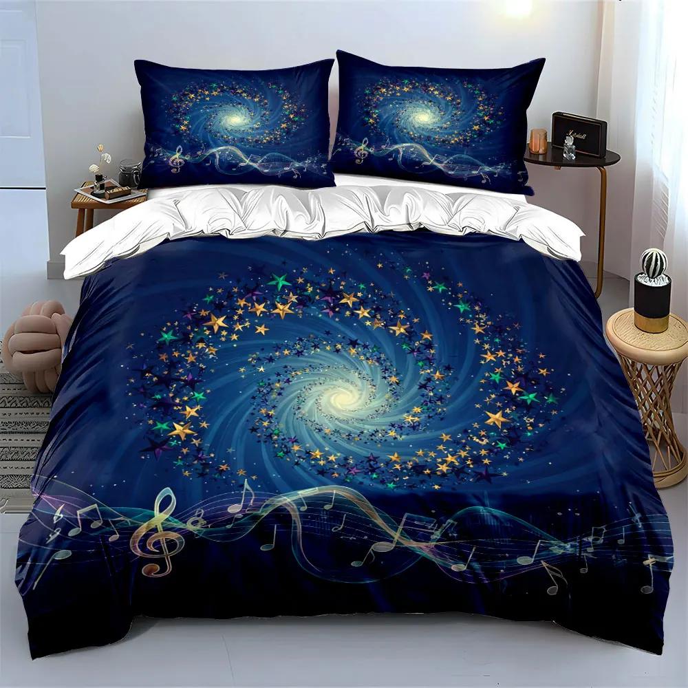 "Starry Sky Music Print Decoration" Soft Comfortable Duvet Cover Bedding Set Included 1*Duvet Cover & 2*Pillowcases gift