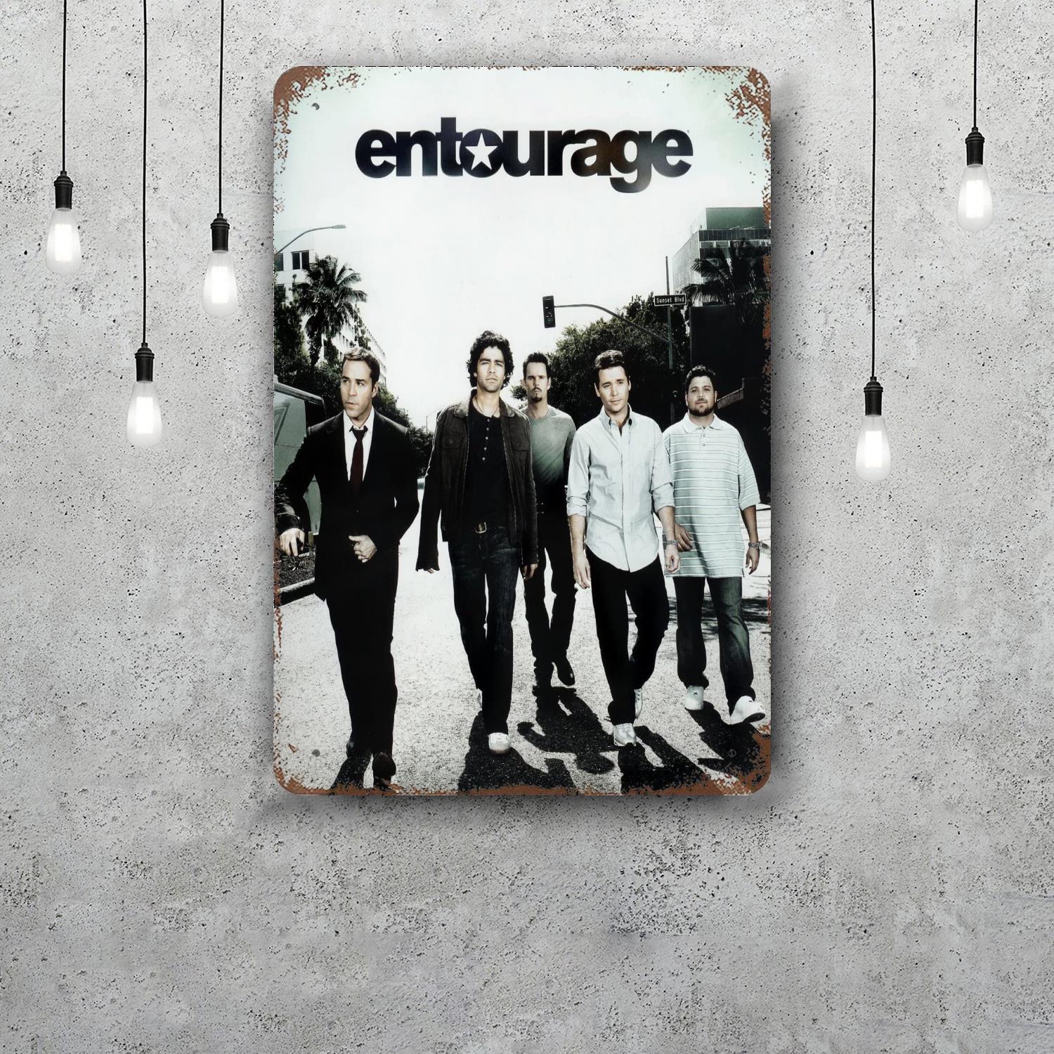 

entourage Movie TV show Anime Retro Vintage Tin Sign Poster Decorative Plaque Metal Plate Wall Decor 20x30cm（7.8x11.8inch）