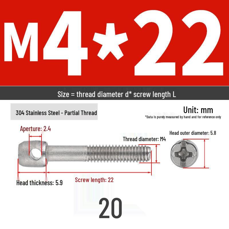 304 Stainless Steel Lead Seal Galvanized Meter Screw with Cross Hole