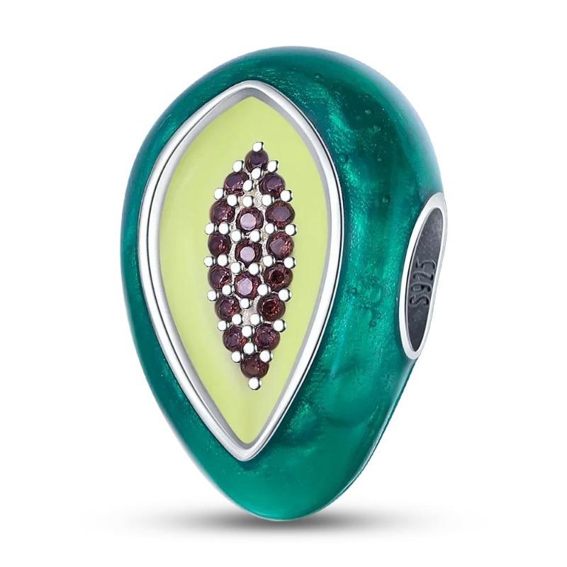 Copper Fashion Avocado Strawberry Cherry Fruit Series Charms Bead Fit Original Bracelets Diy Jewelry Making