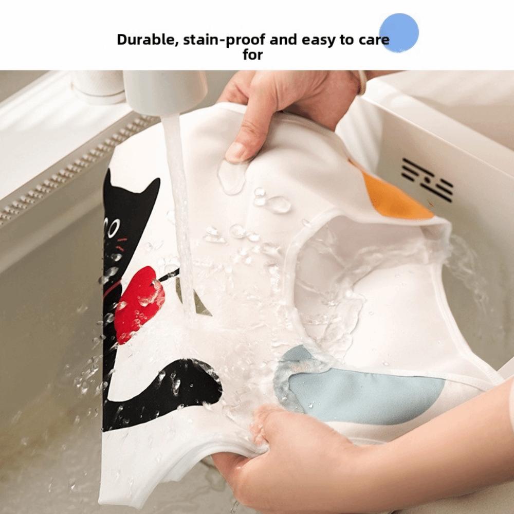 Cartoon Waterproof Apron Polyester Cooking Vest Apron Practical Oil Proof Apron  Apartment