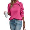 Women's Color High Neck Pullover Sweatshirt for Fall Winter