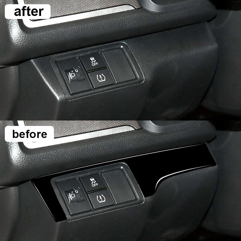 For Honda Civic 10th Gen 2015-2020 Car Carbon Fiber Headlight Switch Panel Cover Protective Trim