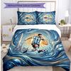 Argentina Football Printed Bedding 3 Piece Set Cozy Breathable Bed Cover Set As Housewarming Holiday Gift