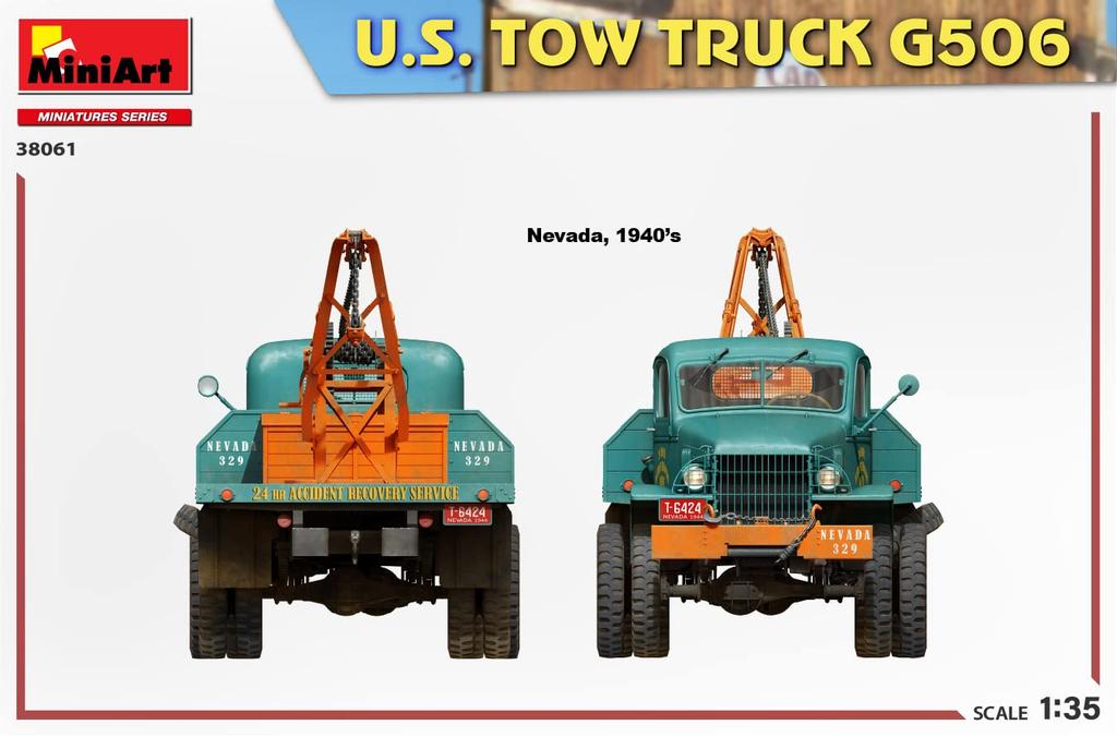 Miniart Scale American Tow Truck G506 Plastic Model Kit MA38061 1/35