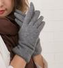 ELLE Cashmere Short Made in Soft Gift Brand Case Included Women's 100% Gloves, Simple, Warm, Double-Layered Gloves, Japan, Wool, Logo, (Gray, 21-22cm)