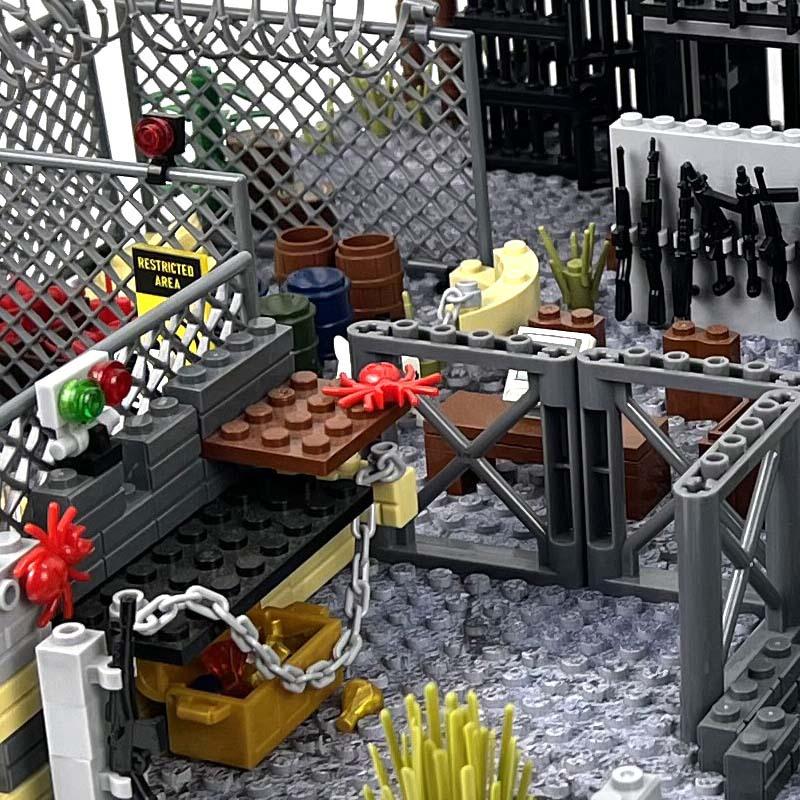 MOC Military Training Camp Outpost Shooting Range DIY Building Block Toys